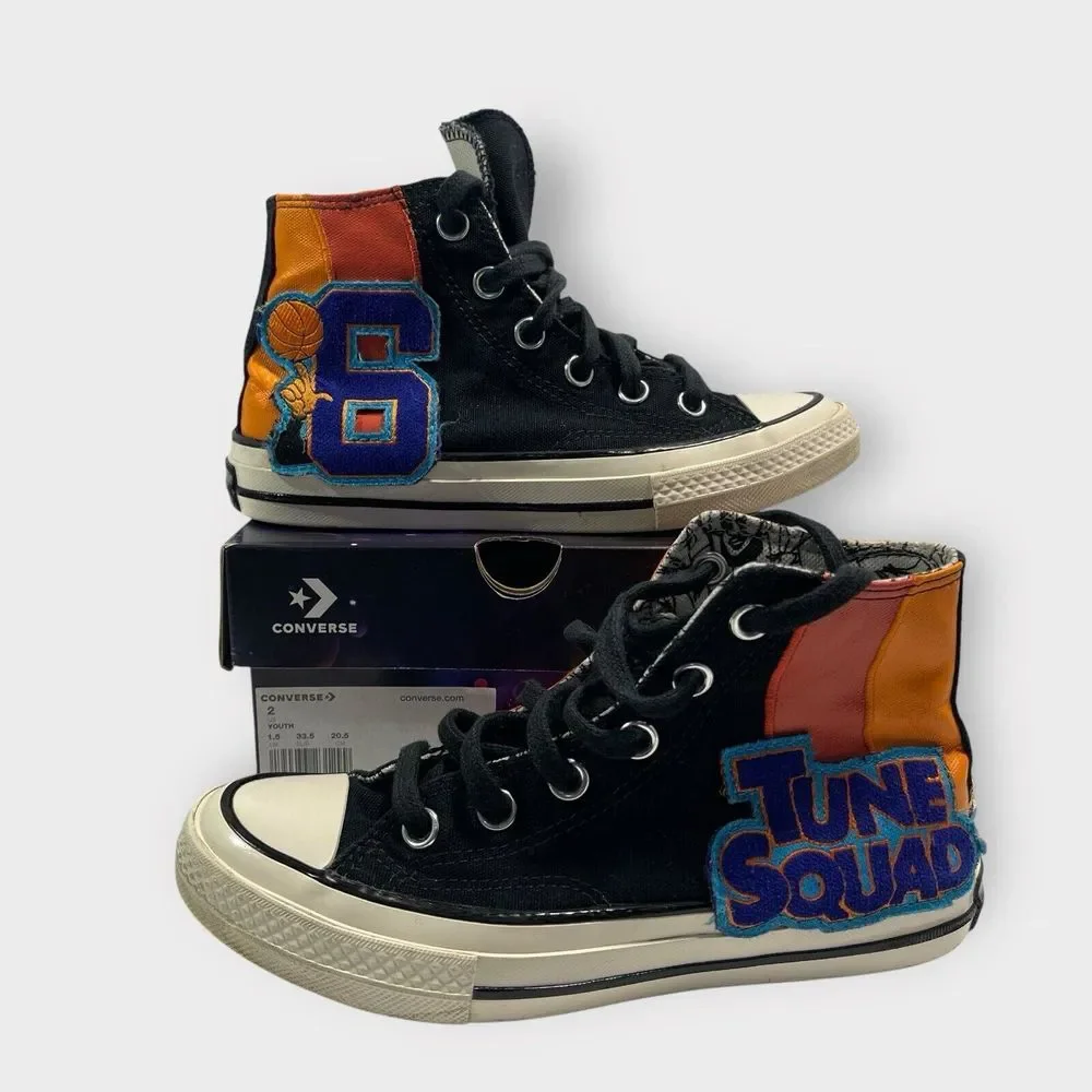 Converse x Space Jam Tune Squad CHUCK 70 2Y‎ HI - Black/Mantra Orange - 372483C